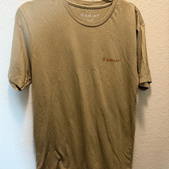 Ariat Men's Khaki Short Sleeve Tee Size Large - Picture 1 of 5